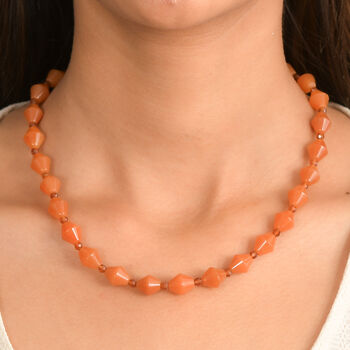 EVER TRUE Rotes Aventurin, Hessonit Granat Halskette ca. 45 cm Nickelfreies Messing ca. 200.00 ct