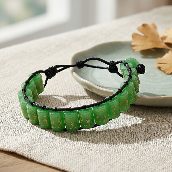 Flexibles gr&uuml;nes Jade Armband - 235 ct. image number 2