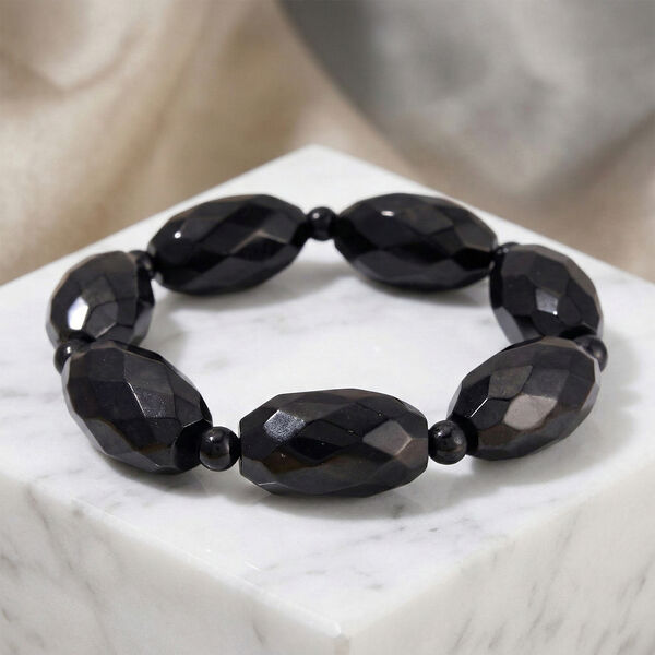 Shungit Armband, flexibel (ca. 17 - 18.5 cm), ca. 225.00 ct image number 1