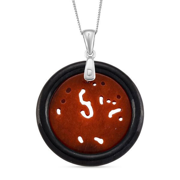 Burmesischer Rote Jadeit Jade Schmuckset ca. 45 cm 925 Silber Rhodiniert ca. 23.00 ct image number 4