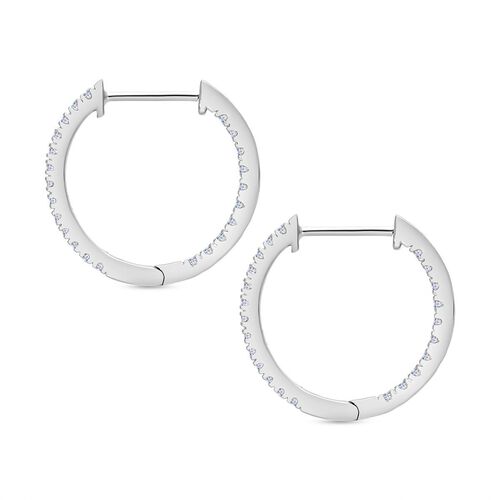 LUXURIANT DIAMOND- SI-GH Labor Diamant Creolen, 925 Silber platiniert - 0,50 ct. image number 3