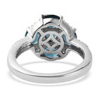 London Blau Topas und Zirkon Ring 925 Silber platiniert (Größe 16.00) ca. 2,43 ct image number 5