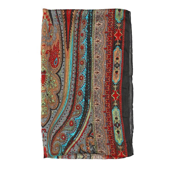 100% Satin-Seidenschal, 50x160 cm, mehrfarbig image number 5