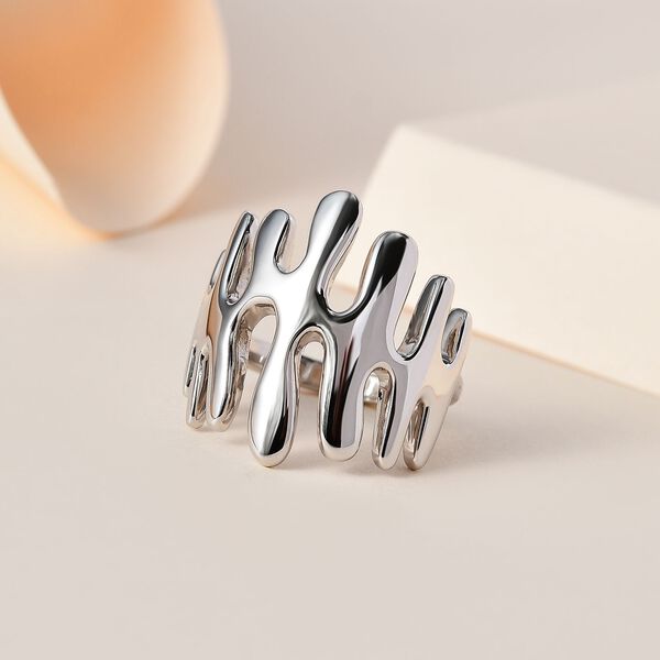 Lucy Q Splash Kollektion- Platinierter Silberring image number 1