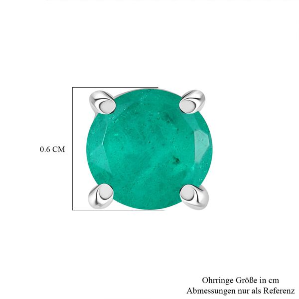 D'Joy Smaragd Triplett Quarz Ohrringe, 925 Silber platiniert - 2 ct. image number 5