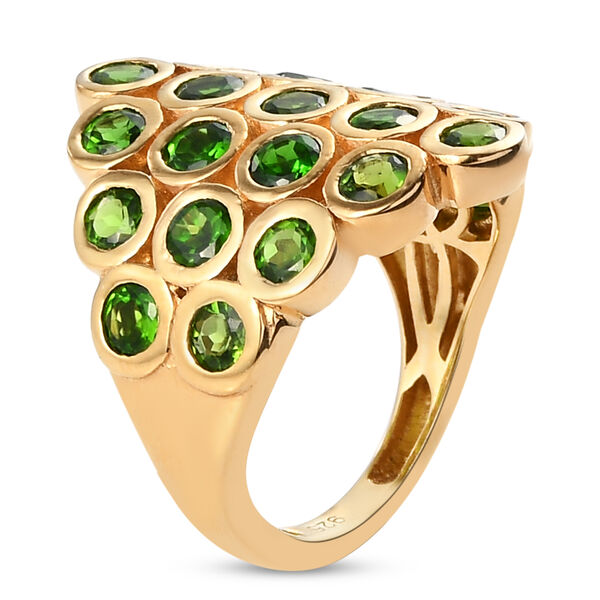 Nat&uuml;rlicher Chromdiopsid-Ring, 925 Silber vergoldet  ca. 2,81 ct image number 6