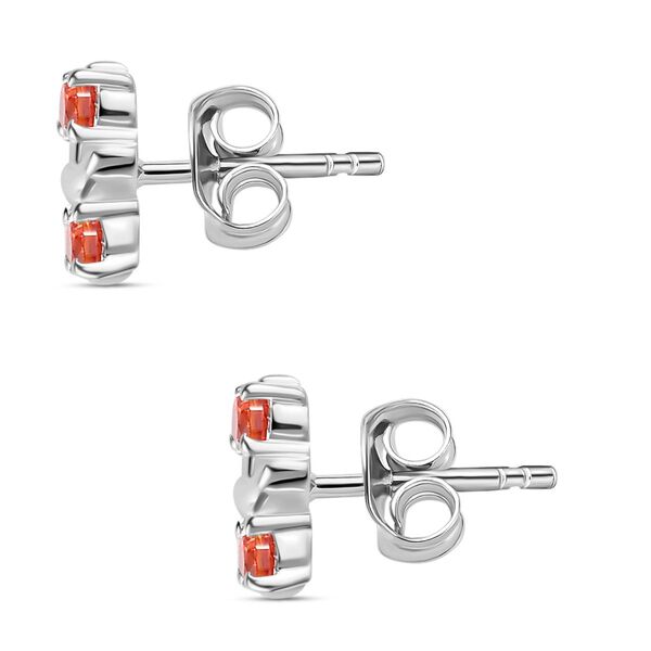 Designer Inspiriert XOXO Orange Zirkonia Ohrringe 925 Silber image number 5