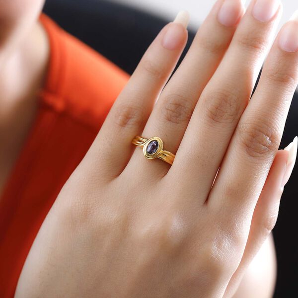 AA Nat&uuml;rlicher Tansanischer Lavendel-Spinell Ring, 925 Silber vergoldet, (Gr&ouml;&szlig;e 21.00) ca. 0.62 ct image number 3