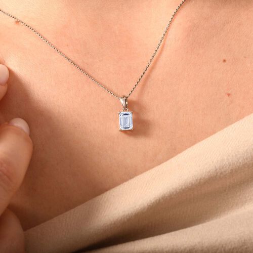 LUXURIANT DIAMOND- IGI zertifizierter VS Labor Smaragdschliff Diamant Anhänger in 950 Platin- 1 ct. image number 6