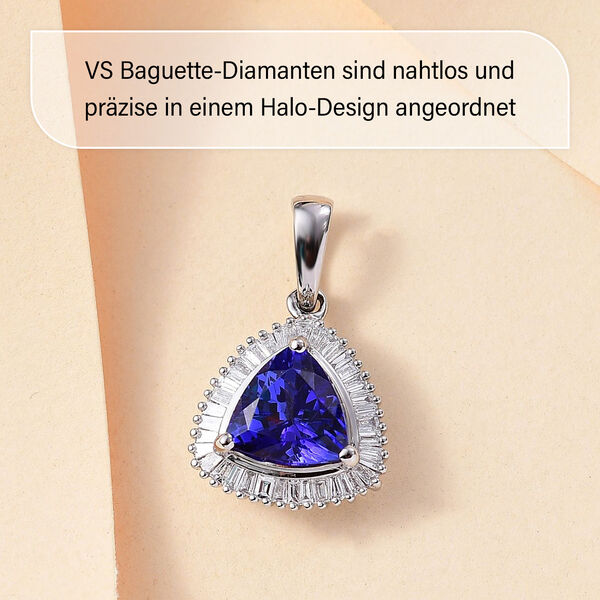 RHAPSODY AAAA Tansanit und VS Diamant Anh&auml;nger in 950 Platin - 2,09 ct. image number 2
