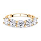 Moissanit Ring, 925 Silber Gelbgold Vermeil, (Größe 20.00), ca. 2.00 ct