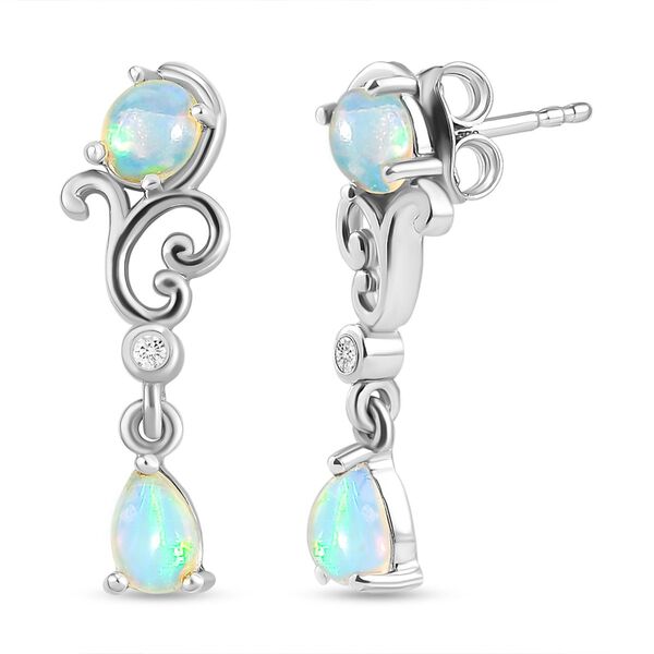 Nat&uuml;rliche, &auml;thiopische Opal-Ohrringe, 925 Silber platiniert ca. 1,07 ct image number 4