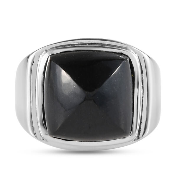 Kalifornien schwarze Jade Ring Edelstahl  ca. 14,78 ct