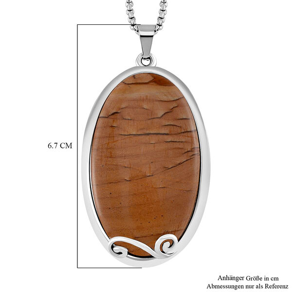 Bild Jasper Halskette ca. 60 cm Reiner Edelstahl ca. 60,80 ct image number 6