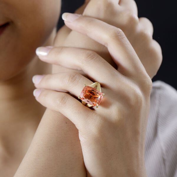 Padparadscha Quarz Triplett Ring, ca. 12,96 ct. image number 3