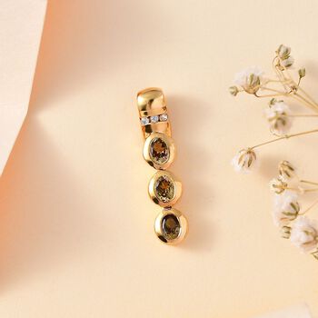 AA Nat&uuml;rlicher goldener Tansanit und Zirkon Anh&auml;nger - 0,64 ct.
