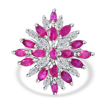 Afrikanischer Rubin und  Moissanit-Ring - 4,82 ct.