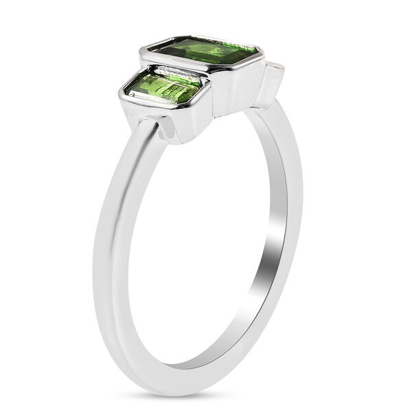 Natürlicher Chromdiopsid 3 Stein Ring 925 Silber rhodiniert  ca. 1,53 ct image number 4