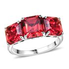 AAA Lab Created Padparadscha Saphir Ring, AGI zertifiziert und geprüft, 417 Gold (Größe 17.00) ca. 7.91 ct