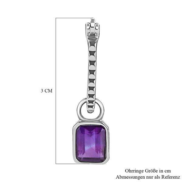 Afrikanischer Amethyst Ohrringe,  Edelstahl, ca. 3.00 ct image number 4