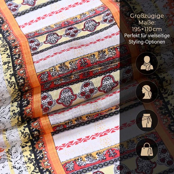 LA MAREY Schal aus 100 % Maulbeerseide, 195&times;110 cm, gelb image number 4