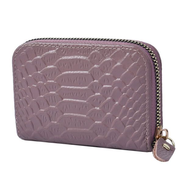 Geldbörse aus 100% echtem Leder, Größe: 11x7,5 cm, Lila image number 3