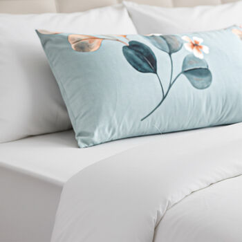 6-teiliges Bettw&auml;sche-Set mit Blumenmotiv, 135x200cm, Blau