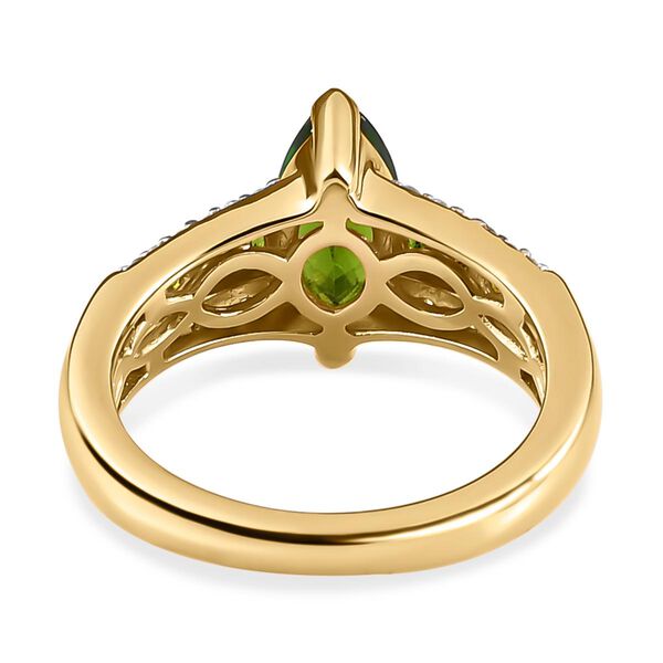 Natürlicher Chromdiopsid-Ring, 925 Silber Gelbgold Vermeil  ca. 1,55 ct image number 7