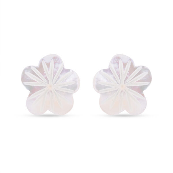 Wei&szlig;e Perlmutt-Ohrstecker