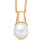 EVER TRUE Süßwasser Perle (8-10 mm), Weißer Zirkon Schmuckset ca. 50 cm 5.78 ct