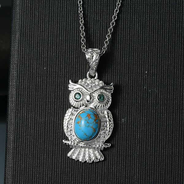 EverTrue blauer T&uuml;rkis und Ozean blauer Apatit Anh&auml;nger mit 50cm Kette - 2,87 ct. image number 1