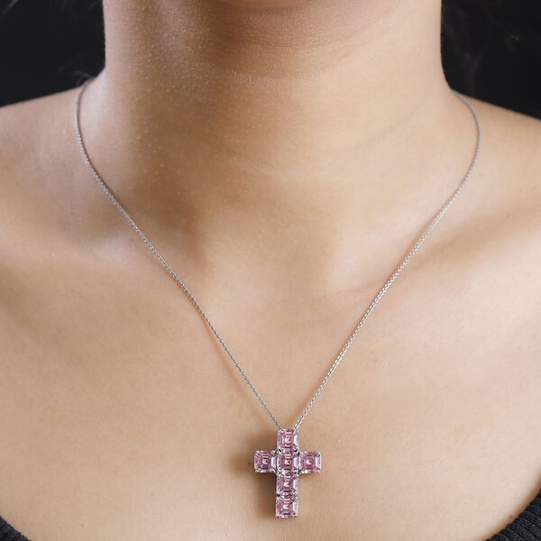 J Francis gefertigt mit SWAROVSKI- Hellrosa Swarovski Zirkonia Anh&auml;nger image number 3