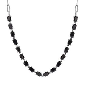Schwarze Spinell-Halskette, 45 cm - 11,64 ct.