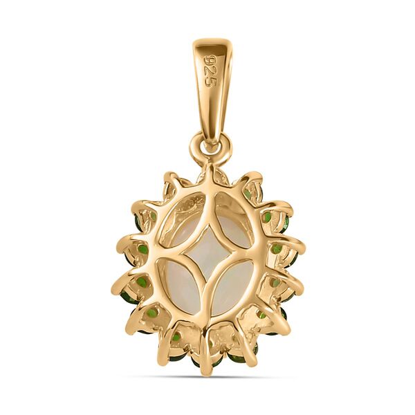 AA nat&uuml;rlicher, &auml;thiopischer Welo Opal und Chromdiopsid Ring und Anh&auml;nger image number 13