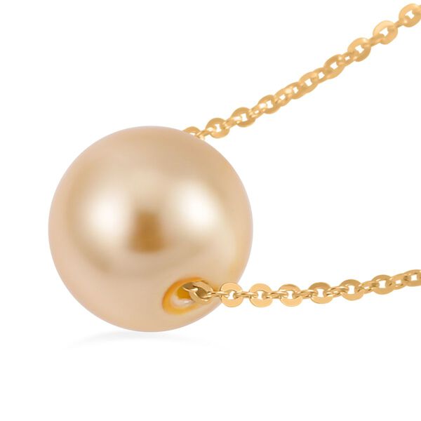 Goldene Muschelkernperle Halskette ca. 43 cm 925 Silber vergoldet image number 4