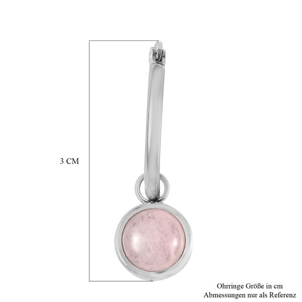 Lapislazuli und Rosenquarz Charme Ohrh&auml;nger in Edelstahl ca. 7,00 ct&nbsp; image number 5