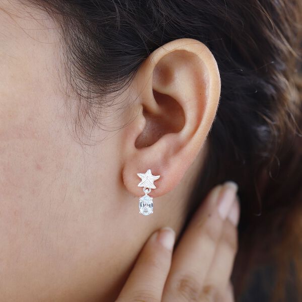 Himmelblaue Topas-Ohrringe - 1,95 ct. image number 3