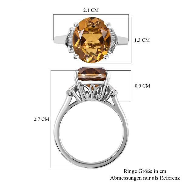 Champagner Quarz und weißer Zirkon-Ring - 5,14 ct. image number 7
