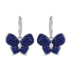 Weißer Zirkonia, Aqua Nano Ohrringe 925 Silber rhodiniert