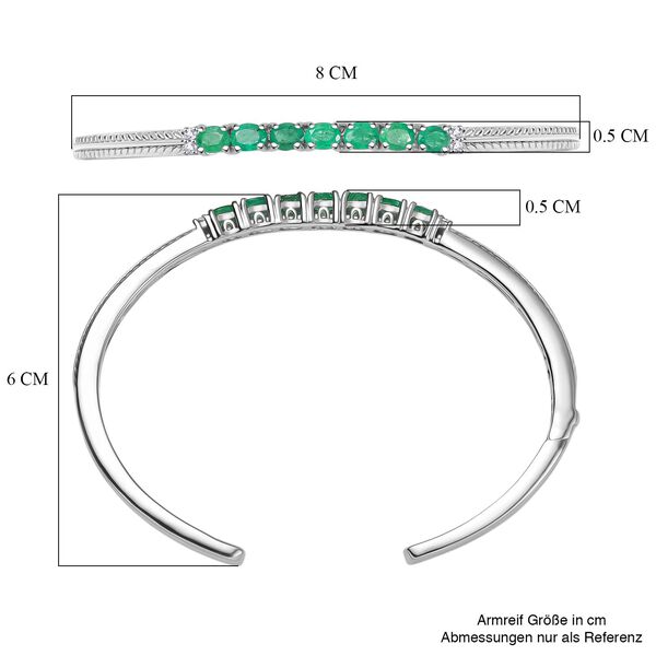 Whispers of Spring - D joy Kagem Sambischer Smaragd, Moissanit Armreif ca. 19 cm 925 Silber rhodiniert ca. 2,40 ct. image number 6