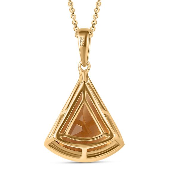 Citrin Anh&auml;nger mit Kette, 925 Silber Gelbgold Vermeil ca. 5.45 ct image number 5