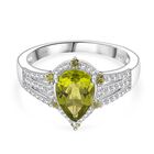 D'joy Natürlicher Peridot Ring 925 Silber rhodiniert (Größe 16.00) ca. 2.58 ct