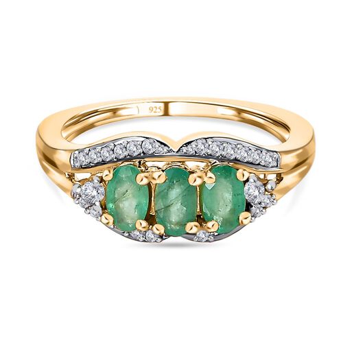 Socoto Smaragd und Zirkon Ring - 0,96 ct. image number 0
