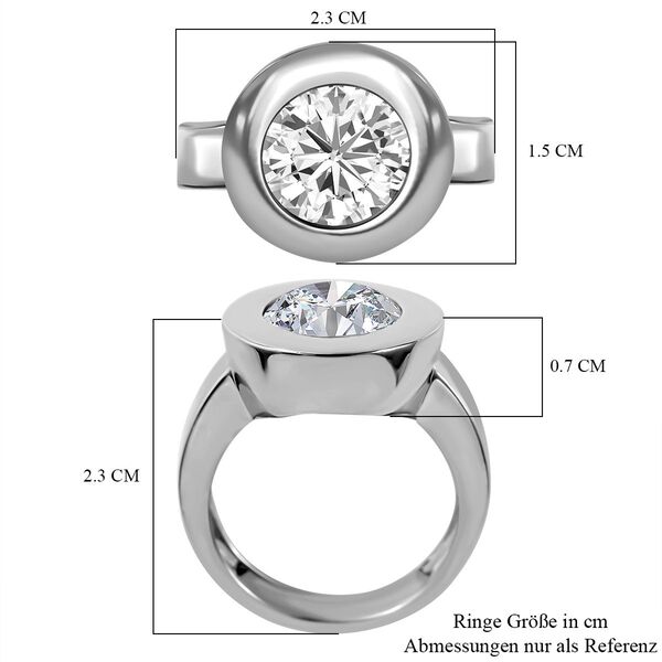 EF Moissanit Ring in rhodiniertem Silber - 3,47 ct. image number 4