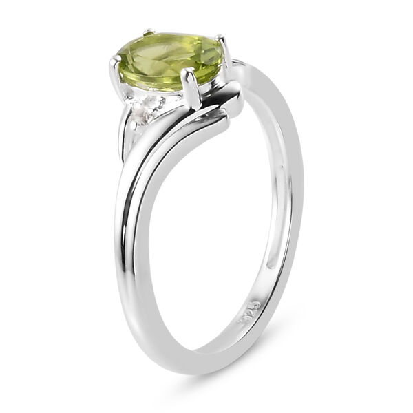 Nat&uuml;rlicher Peridot und Zirkon Ring 925 Silber  ca. 0,92 ct image number 5