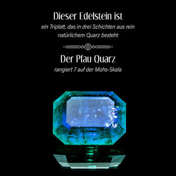 Pfau Quarz Triplett, blaue Apatit und Zirkon-Halskette, 45 cm - 57,03 ct.