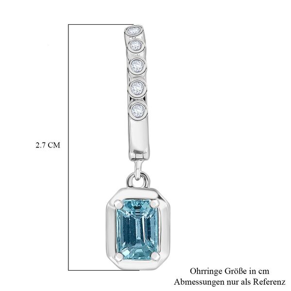 D'Joy AAA blaue und wei&szlig;e Zirkon Ohrringe - 2,61 ct. image number 6