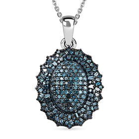 D'Joy blauer Diamant Anhänger mit 45cm Kette - 1 ct.