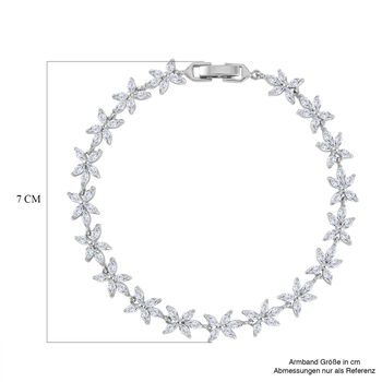 Wei&szlig;es Zirkonia Armband ca. 19 cm Reines Messing ca. 4.00 ct