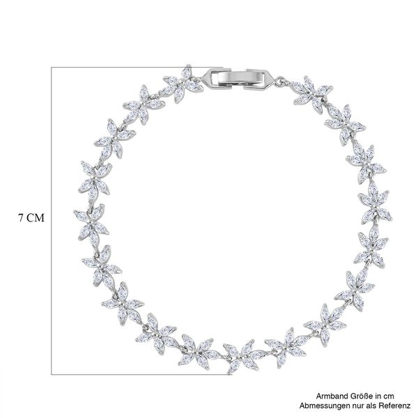 Wei&szlig;es Zirkonia Armband ca. 19 cm Reines Messing ca. 4.00 ct image number 3